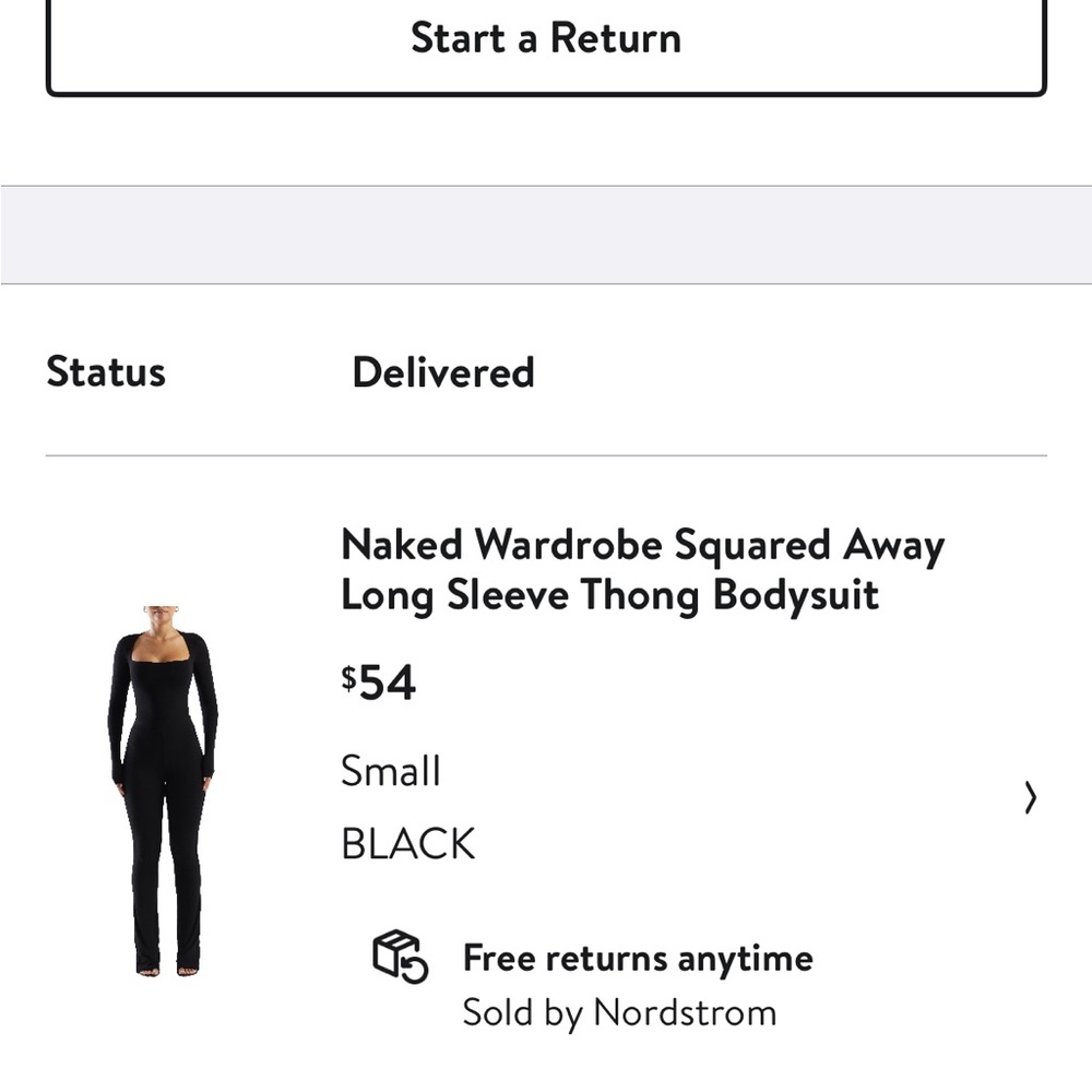 Naked Wardrobe Squared Away
Long Sleeve Thong Bodysuit black size small